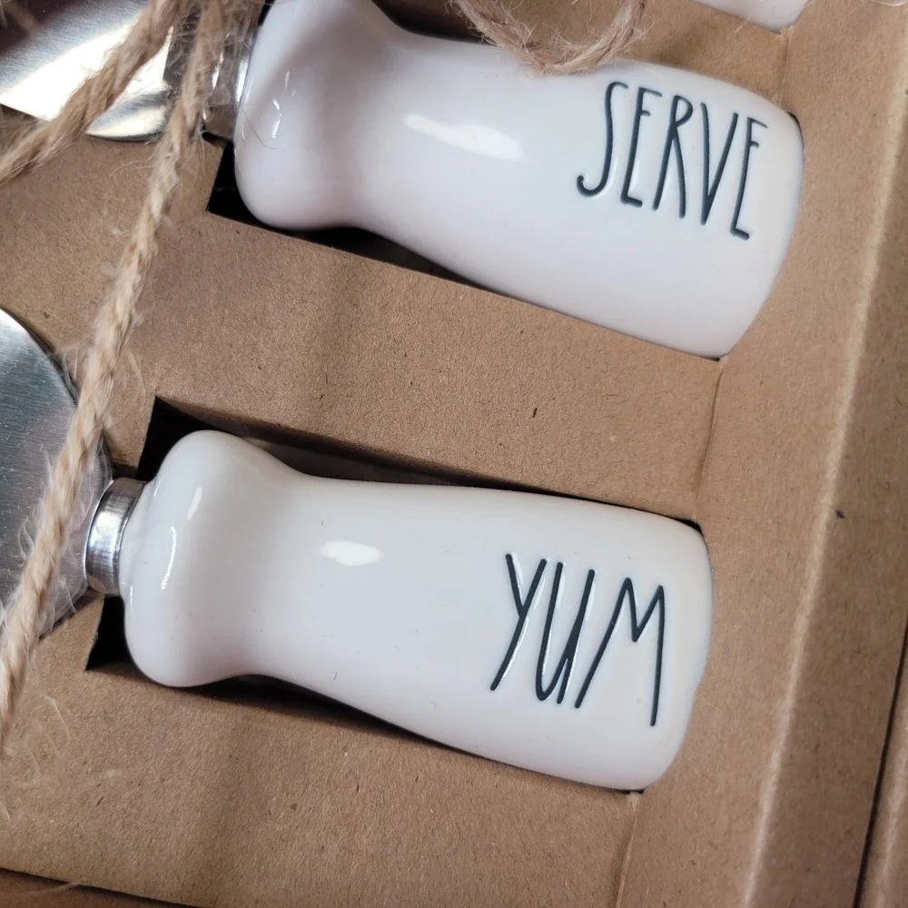 Rae Dunn‎ 4 PC Serving Set Cheese Spreaders Kitchen Hostess Gift NEW Old Stock